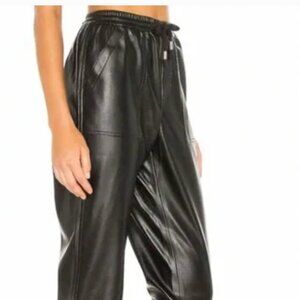 Blank NYC Black Vegan Leather Ankle Jogger